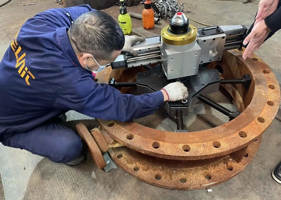 ID Mount Automatic Feed Flange Facing Machine For Wind Power Plant